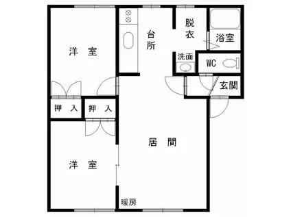 セレブ5・4(2LDK/2階)の間取り写真