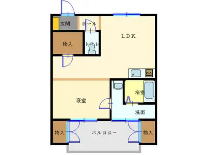 PREMO(1LDK/1階)の間取り写真