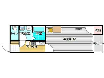 レオネクスト国分サンシャインII(1K/1階)の間取り写真