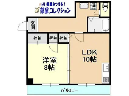 サルヴァトーレ西小倉(1LDK/1階)の間取り写真