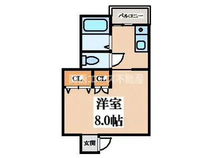 武田ビル(1K/2階)の間取り写真
