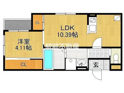 ブレイブベースMII(1LDK/2階)の間取り写真