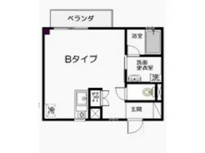 シアトル(ワンルーム/4階)の間取り写真