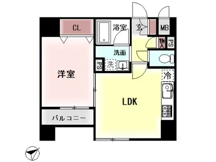 コラール158(1LDK/7階)の間取り写真
