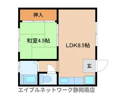 ハイデルベルク(1LDK/1階)の間取り写真