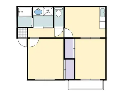 サン・ビレッジ柳丸(2DK/1階)の間取り写真