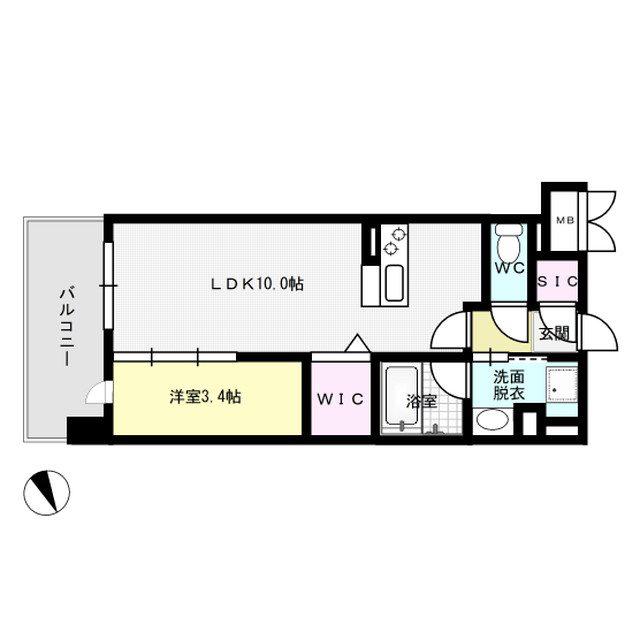 ATRIOFLATS井尻(1LDK/1階)の間取り写真