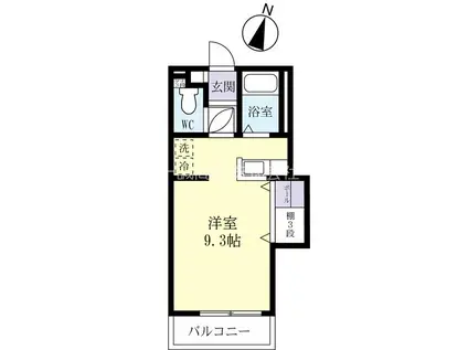 巡見アパート A棟(1K/1階)の間取り写真