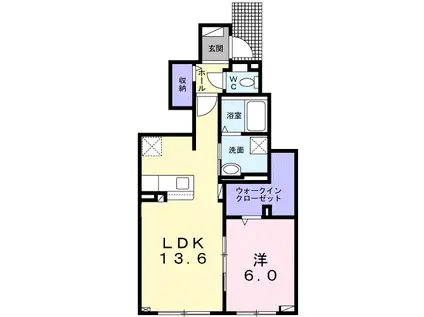 オーク サイド パレスII(1LDK/1階)の間取り写真