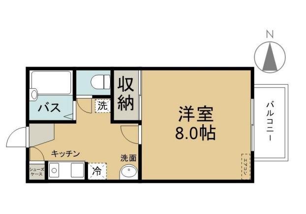 ヴィレッジKII(1K/1階)の間取り写真