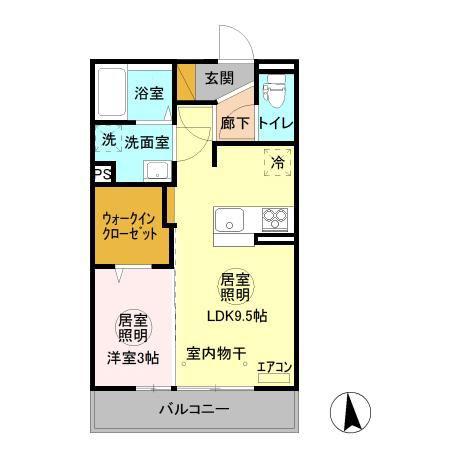 フォレストメゾン堀割(1LDK/2階)の間取り写真