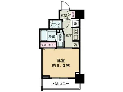 アクアプレイス梅田V(1K/6階)の間取り写真