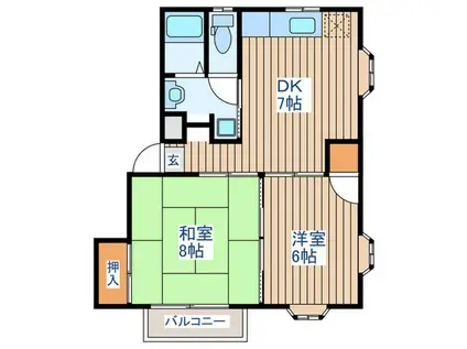 グレース西多賀(2DK/1階)の間取り写真