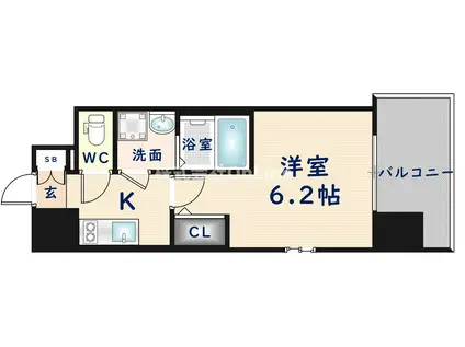 インザライフ大阪イースト RESIDENCE(1K/12階)の間取り写真