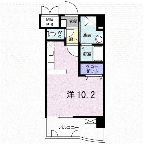 ブリランテピアッツァ(ワンルーム/7階)の間取り写真