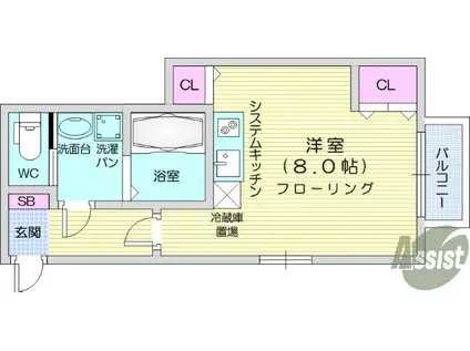 HYDE PARK(ワンルーム/1階)の間取り写真