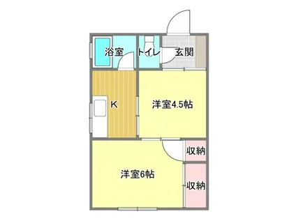 パークヒル(2K/1階)の間取り写真