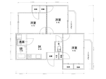 N-VIL365(3DK/2階)の間取り写真