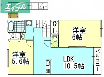 ファインII(2LDK/2階)の間取り写真