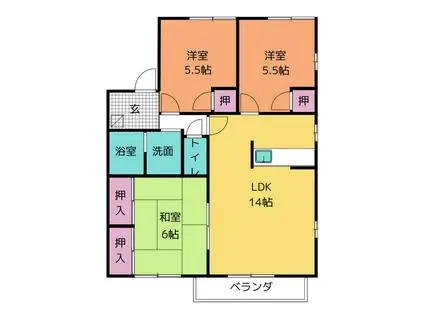 ボナール 池田(3LDK/2階)の間取り写真