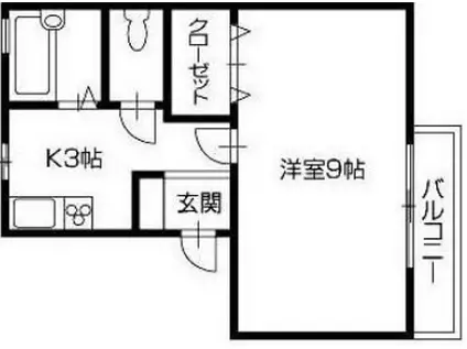 シティーカーサ・マリ(1K/1階)の間取り写真