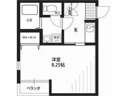 プレアデス(1K/2階)の間取り写真