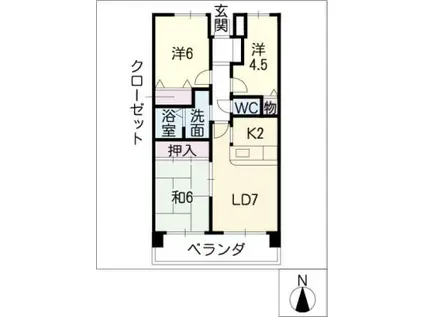 グレイシャス東島(3LDK/2階)の間取り写真