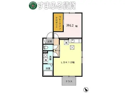 メゾン四季彩A(1LDK/1階)の間取り写真