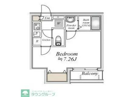 北坂戸ヒルズ(1K/1階)の間取り写真