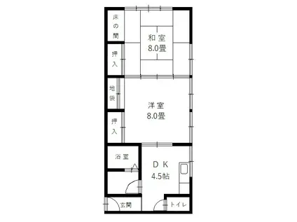 田村ハイツ(2K/2階)の間取り写真