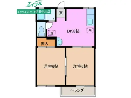 サンハイツ(2DK/1階)の間取り写真