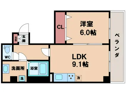 サンライトあべの8(1LDK/1階)の間取り写真