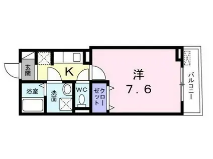 システィコート(1K/2階)の間取り写真