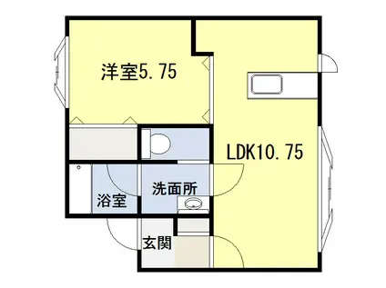 EVIS(1LDK/1階)の間取り写真
