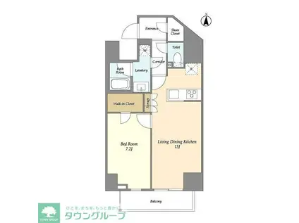 グランカーサ三ノ輪IV(1LDK/3階)の間取り写真