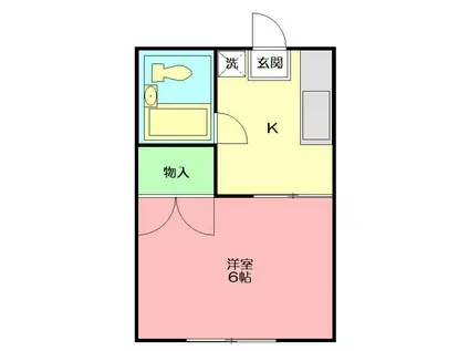 ラ・メゾン戸塚(1K/1階)の間取り写真