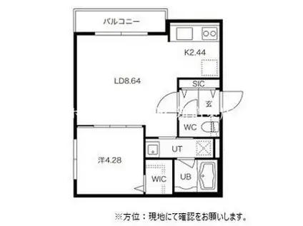 I CUBE 札幌III(1LDK/2階)の間取り写真