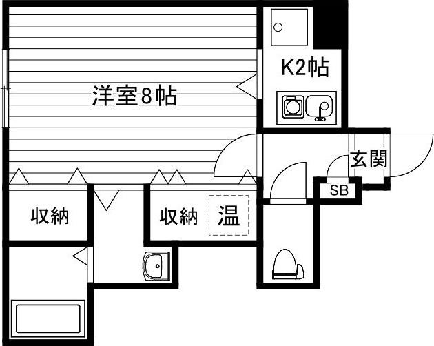 エーデルハイム三共(1K/2階)の間取り写真