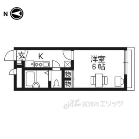 レオパレスHOUSEKEIYA(1K/1階)の間取り写真