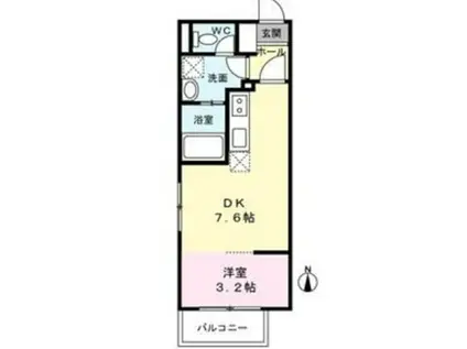 長町6丁目マンション(1DK/2階)の間取り写真