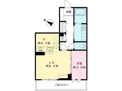 玉南ビル(1LDK/1階)の間取り写真