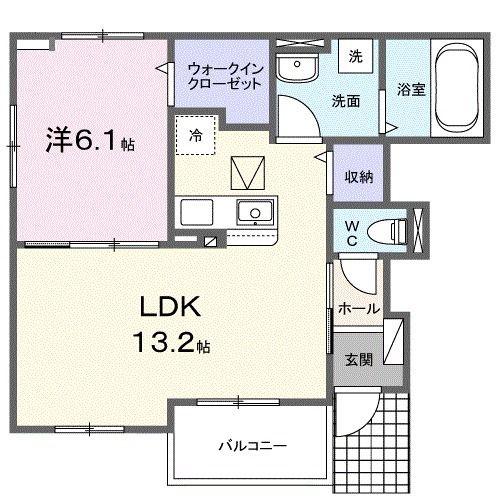 ルナ ドルチェ(1LDK/1階)の間取り写真