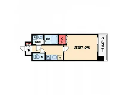 スプランディッド難波サウス(1K/3階)の間取り写真