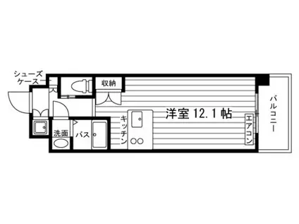 フォレスタ川崎医大西(ワンルーム/1階)の間取り写真