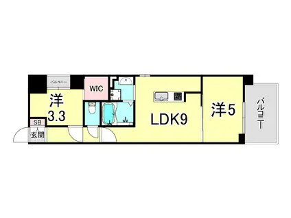 SDグランツ明石SUNSET VIEW(1SLDK/9階)の間取り写真