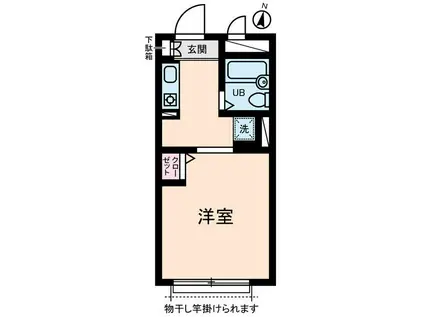 コーポ中山(ワンルーム/1階)の間取り写真