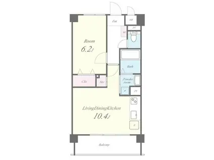 プラザヤマトニ(1LDK/1階)の間取り写真