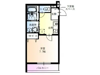 フジパレス桑津V番館(1K/1階)の間取り写真