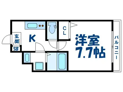 TRE SINWA(1K/1階)の間取り写真