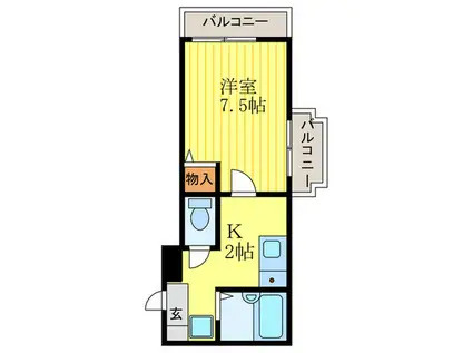 ソレーユコニシ(1K/4階)の間取り写真